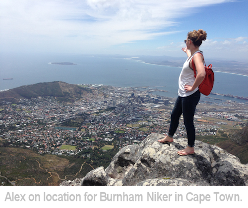 alex on location for burnham niker in cape town.