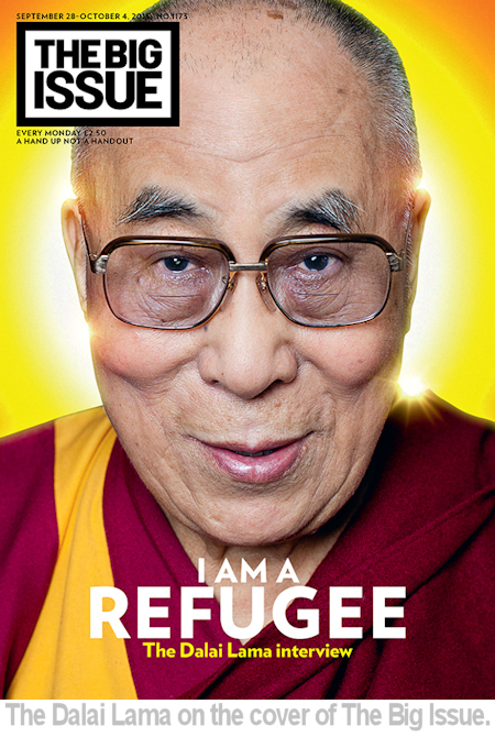 The Dalai Lama on the cover of the Big Issue