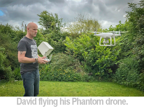 david flying his phantom drone.