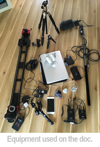 the kit used to film the doc.