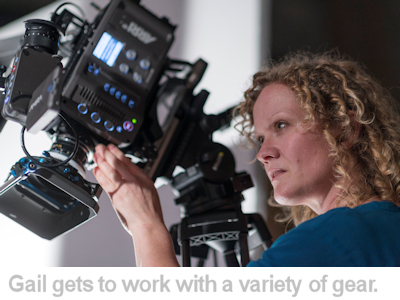 gail Jenkinson working behind the camera.