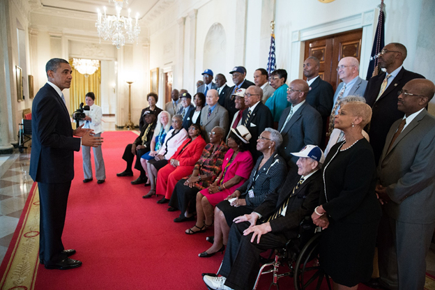 Hope Hall working with President Obama