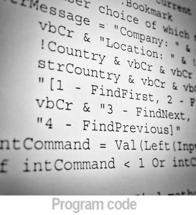image of program code.