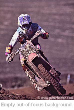 motocross racing with empty background.