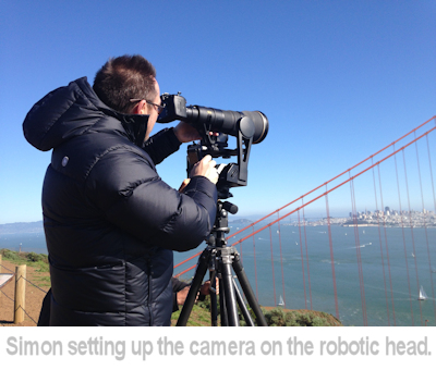 simon stock lining up the camera on the robotic head.