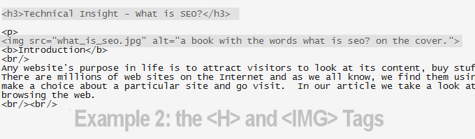 example of html IMG and H tags